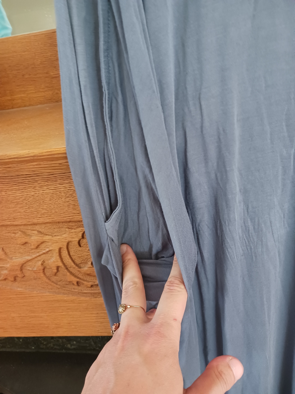 Latched Mama Cocoon Navy Blue Nursing Maxi Dress - Picture 5 of 7